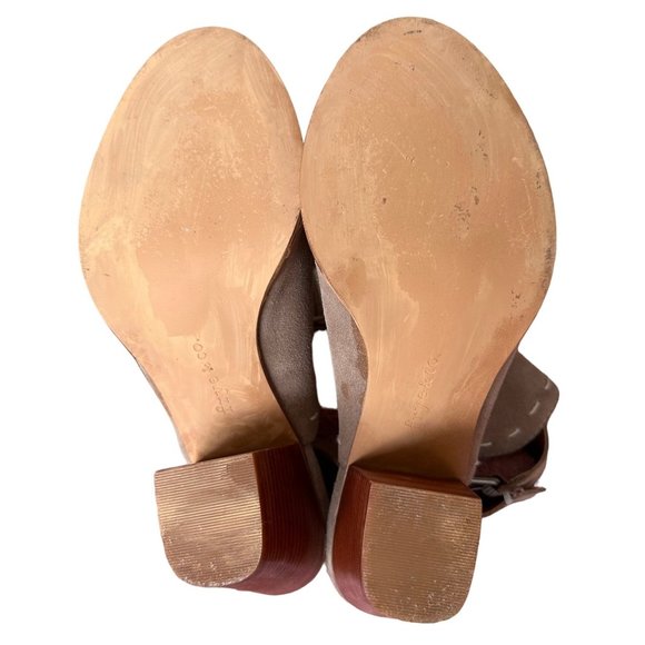Frye Co Suede Donna Slingback Sandals Sz 9M Ash Suede Leather Heels Peep… - Picture 6 of 12
